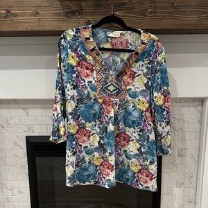 Colorful Floral Embroidered Blouse 4 for $20